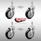 Service Caster 5 Inch SS Black Polyurethane Wheel Swivel 3/8 Inch Threaded Stem Caster Set SCC SCC-SSTS20S514-PPUB-BLK-381615-4 - alternate 4